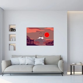 Tablou - Ilustrație a Muntelui Fuji (90x60 cm)