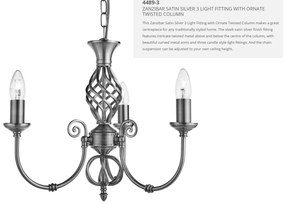 Candelabru elegant stil clasic Zanzibar argintiu 3L 4489-3 SRT