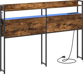 vidaXL Tăblie de depozitare cu raft Stejar afumat 135 cm Lemn compozit