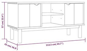 Comoda TV, 113,5x43x57 cm, lemn masiv de pin 1, Maro
