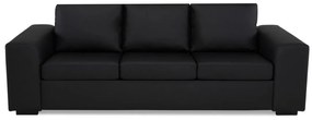 Canapea Scandinavian Choice B109Numărul de locuri: 3, Negru, 232x90x84cm, Piele eco, Picioare: Lemn