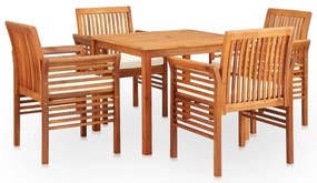 vidaXL Set mobilier de exterior cu perne 5 piese lemn masiv de acacia