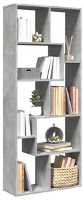 vidaXL Bibliotecă/separator cameră gri beton 67x25x161,5 cm lemn