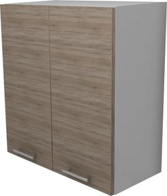 Corp Superior Lecce, 2 Usi, Stejar Sonoma Inchis/Alb, 60 x 30 x 65 cm