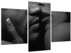 Tablou - Sărutul, fotografie alb-negru (90x60 cm)