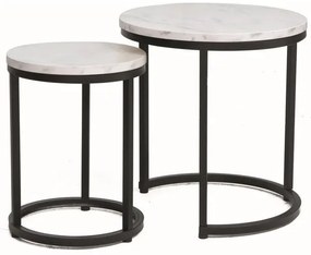 Set mese de cafea Hola – marmura alba/negru