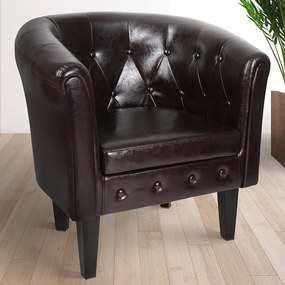 Fotoliu Chesterfield, 58 x 71 x 70 cm, maro