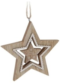 Decoratiune in forma de stea din lemn 11 cm
