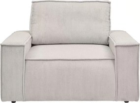 Fotoliu de relaxare, material velur catifelat, culoare crem, 120 cm lungime