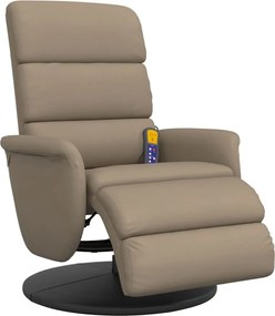 vidaXL Fotoliu de masaj rabatabil, cappuccino, piele ecologică