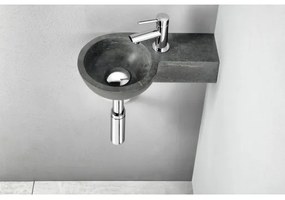 Sapho - Lavoar suspendat de colț BLOK 40 x 23 cm, montare pe dreapta, antracit