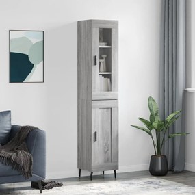 vidaXL Dulap înalt, gri sonoma, 34,5x34x180 cm, lemn prelucrat