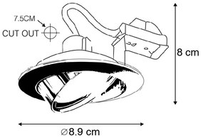 Set de 12 spoturi incastrate albe inclinabile - Cisco