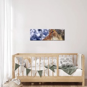 Tablou cu lup (cu ceas) (90x30 cm)