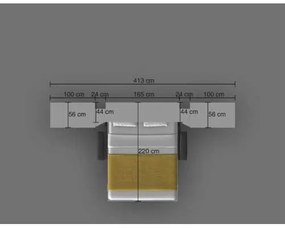 Set pat rabatabil dublu cu canapea si 2 dulapuri Royal Acordeon (100 cm) - Royal FULL Wardrobes &amp; Sofa SET (150X200)