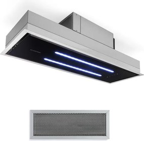 Klarstein High Line, hotă de tavan, 90 cm, 410 m³/h, 75 W, 3 niveluri, telecomandă, negru