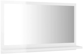 Oglinda de baie, alb extralucios, 60 x 10,5 x 37 cm, PAL Alb foarte lucios, 60 cm
