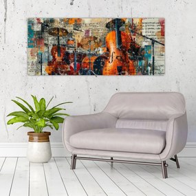 Tablou - Instrumente muzicale (120x50 cm)