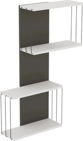 Raft DESTAN, alb/gri, PAL melaminat, 65x19x96 cm
