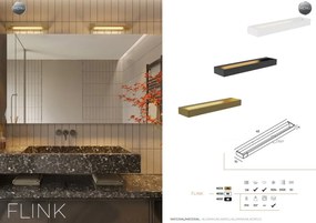Aplica de perete baie cu protectie IP44, FLINK L-45cm, negru