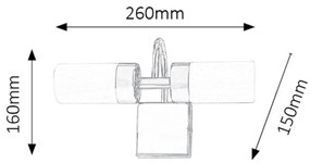 Aplica perete LED pentru oglinda baie IP44 Betty 2L 5746 RX