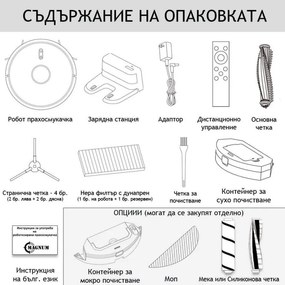 Aspirator robot MAGNUM ONE, Li-Ion 2600 mAh, 30 W, 2700 Pa, Curatare uscata, Filtrare în 3 etape, Wi-Fi, Control vocal, Negru