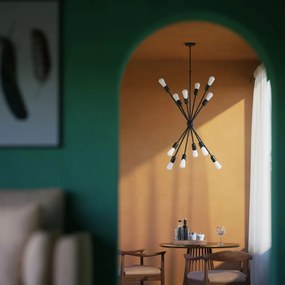 Lustra din alama cu 12 surse de lumina Sputnik