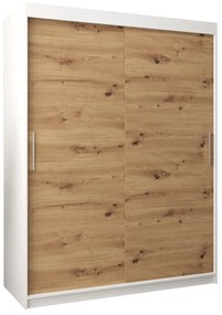 Dulap de haine 150 cm Toki (alb mat + stejar artisan). 1064819