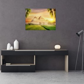 Tablou pe sticlă - Piramide (70x50 cm)