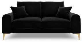 Canapea Larnite cu 2 locuri si tapiterie din catifea, negru