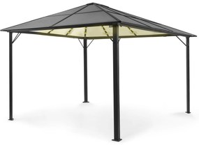Blumfeldt Pantheon Solid Sky Ambient Solar, pavilion cu acoperiș, 3 × 4 m, policarbonat, aluminiu, iluminat
