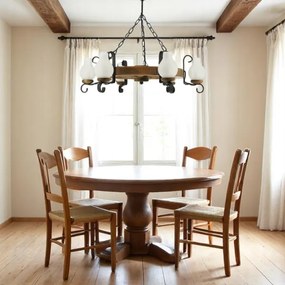 Lustră pe lanț Brilagi ROATA 6xE14/40W/230V fag