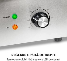 Klarstein Grillmeile 3000G, grătarul electric, 3000 W, placă de grill, 54,5 x 35 cm, netedă