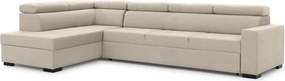 Colțar extensibil Modeno Maxi, stânga – crem, țesătură împletită Ado 1601