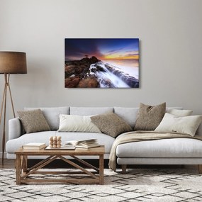 Tablou cu munți în ceață (90x60 cm)