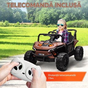 AIYAPLAY Mașină Electrică pentru Copii cu Telecomandă, Maro | Aosom Romania