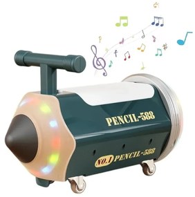 Masinuta cu Functie de Trotineta Fara Pedale Pentru Copii NOVOKIDS™ My First Pencil Car, Cu Melodii si lumini, Maxim 25 Kg, Roti cu rotire 360 grade,
