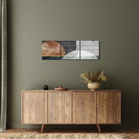Tablou - Forme și texturi (cu ceas) (90x30 cm)