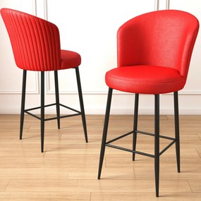 Set de scaune de bar Uras Red and Black, 6 buc., 6 buc.