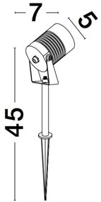 Tarus cu spot LED orientabil pentru iluminat exterior IP65 STAKE III
