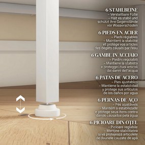 HOMCOM Dulap Modern de Depozitare cu Ușă din Plasă, 4 Compartimente Deschise și Raft Reglabil, 120x37x81.5 cm, Alb | Aosom Romania