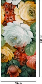 Fototapet pentru ușă - Buchet de flori pictat (95x205cm)