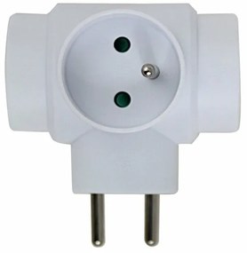 Adaptor triplu stecher Esperanza ELK302W forma T Alb