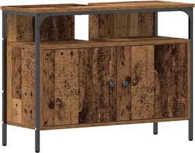vidaXL Dulap pentru Chiuveta de Baie cu ușă Lemn vechi 80 x 30 x 60 cm