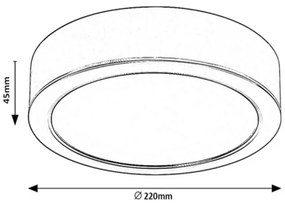 Plafonieră LED pentru baie SHAUN LED/24W/230V d. 22 cm IP44 Rabalux 2692