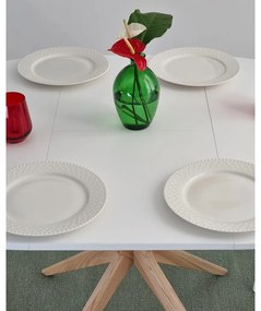 Masă de dining rotundă extensibilă cu blat suplimentar ø 90 cm Jubi – Ragaba