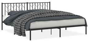 374442 vidaXL Cadru de pat metalic cu tăblie, negru, 183x213 cm
