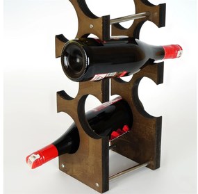 Suport decorativ pentru vin Vanute 6 (Nuc) . 1093689