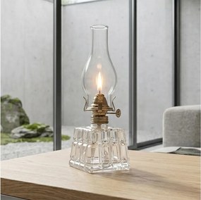 Brilagi - Lampă cu petrol MERLIN transparent/auriu/patină