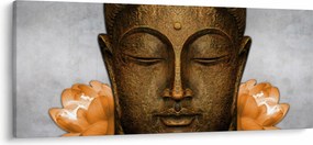Tablou cu statuie cu detaliu a feței (120x50 cm)